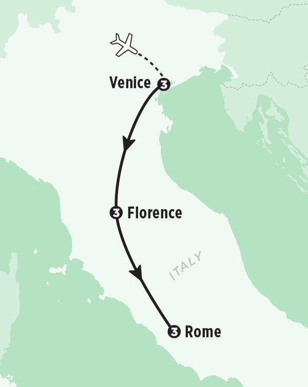 Venice, Florence and Rome Tour Map - Rick Steves