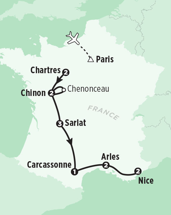 Loire to the South of France Tour Map - Rick Steves